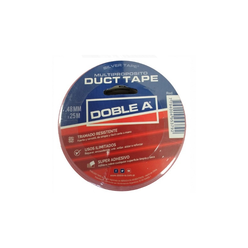 Cinta caucho dust tape 45mm x 25 mts rojo
