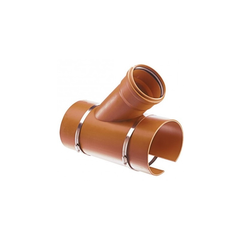 Ramal Acople a 45° 160 x 110 con abrazaderas de acero inoxidable