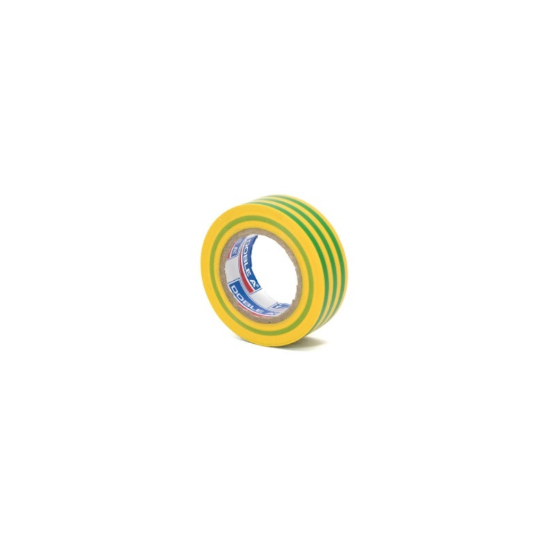 Cinta aislante pvc 18 mm x 10 mts amarillo/verde