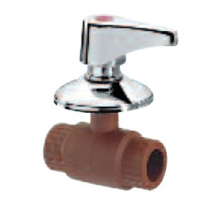 Válvula esférica 1/2" p/emb H3 - con manivela cromada hidro 3