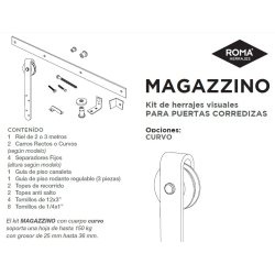 Guia magazzino curvo negro kit art. 750 x 3 mts.