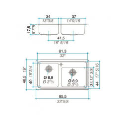Johnson pileta doble Q085A 1 orificio