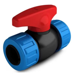 Válvula unión doble con traba mecánica 1/2" para polietileno