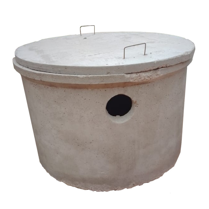 Cámara séptica redonda - Hormigón premoldeado 76x76cm - Con tapa