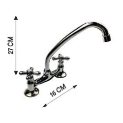 Canilla mezcladora mesada pico móvil "J" largo 22 cm