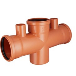 Ramal doble 90° 110x110 con ventilación 50mm