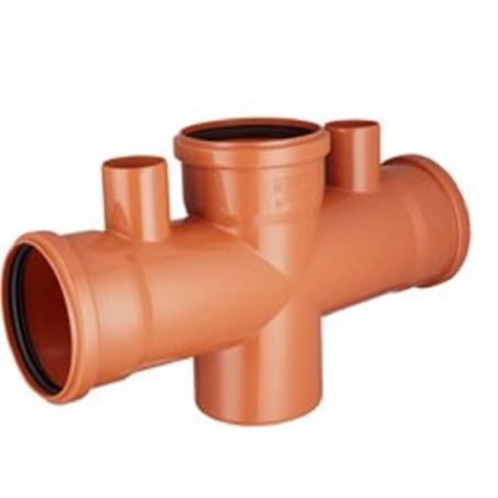 Ramal doble 90° 110x110 con ventilación 50mm