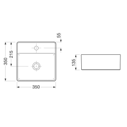 Bacha Roca Loft Kira Plus sobre encimera - 1 agujero - Blanca