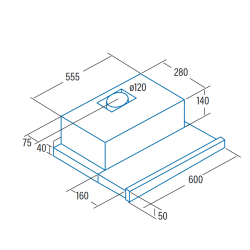 Purificador de cocina deslizable Aluminio - Cata TF-5260
