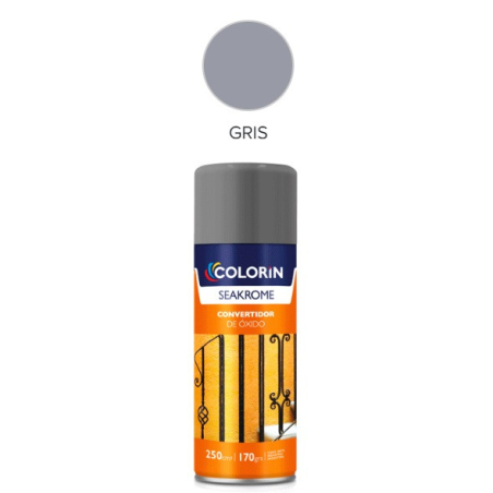 Pintura en aerosol 170gr - Uso domestico - Convertidor de óxido gris