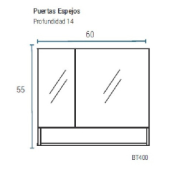 Botiquin Schneider BT400 laminado blanco triptico 60x60cm