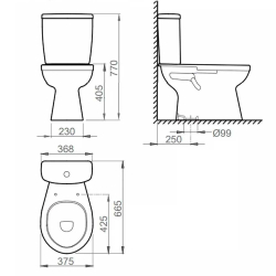Kit Italiana Neo Capea - Inodoro largo - Depósito - Asiento