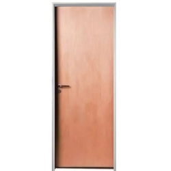 Puerta placa cedro - Marco de aluminio blanco 70x10 - Valentinuz (Derecha)