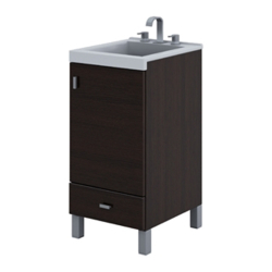 Vanitory Schneider Terra basic wengue 40cm - Bisagra derecha - Mesada Silton mármol sintético - 3 Agujeros