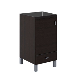 Vanitory Schneider Terra Basic Wengue 40cm - Bisagra izquierda - Mesada Silton Mármol Sintético - 3 Agujeros