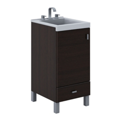 Vanitory Schneider Terra Basic Wengue 40cm - Bisagra izquierda - Mesada Silton Mármol Sintético - 3 Agujeros