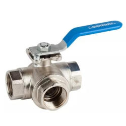 Valvula esferica 3 vías 3/4" paso total