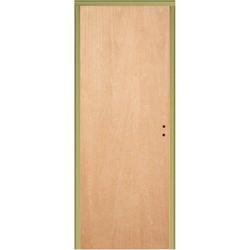 Puerta placa Piamel - Marco chapa 80x10 - Cedro bisagra tipo italiana (Izquierda)