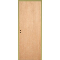 Puerta placa Piamel - Marco chapa 80x10 - Cedro bisagra tipo italiana (Derecha)