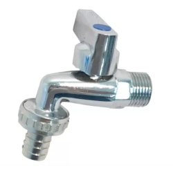 Canilla corta para manga esferica para lavarropa/garage con pico 13mm