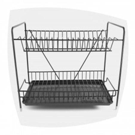 Escurridor mediano con bandeja - Negro