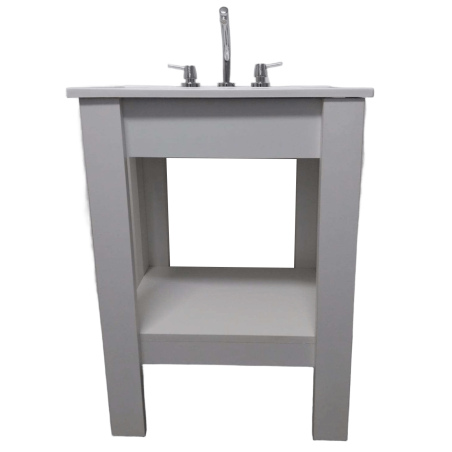 Vanitory New Country JC 50cm melamina blanca - Mesada Mármol sintético recta blanca - 3 orificios