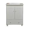 Vanitory Obra práctico JC 60cm 2 puertas 1 cajón blanco - Mesada Mármol sintético recta blanca - 1 orificio