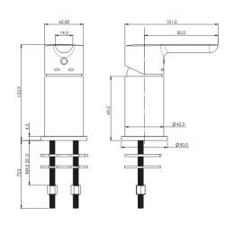 Grifería Nobili ABC monocomando bidet sin transferencia - Cromo