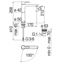 Grifería Nobili ABC monocomando lavatorio alto - Cromo
