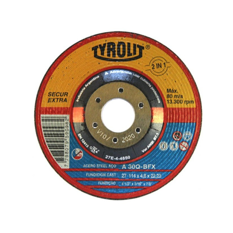 Disco de desbaste 178 x 7,00 x 22,23mm 2 en 1, Acero y Acero Inoxidable tyrolit