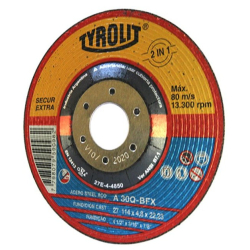 Disco de desbaste 230 x 7,00 x 22,23mm 2 en 1, Acero y Acero Inoxidable tyrolit