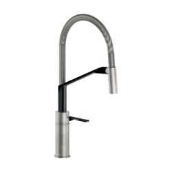 Grifería Nobili Heron monocomando cocina mesada velvet negra