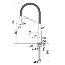 Grifería Nobili Heron monocomando cocina mesada velvet negra