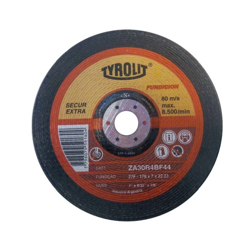 Disco de desbaste 178 x 7,00 x 22,23mm - fundición tyrolit
