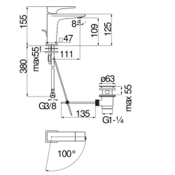 Grifería Nobili Seven monocomando lavatorio - Cromo