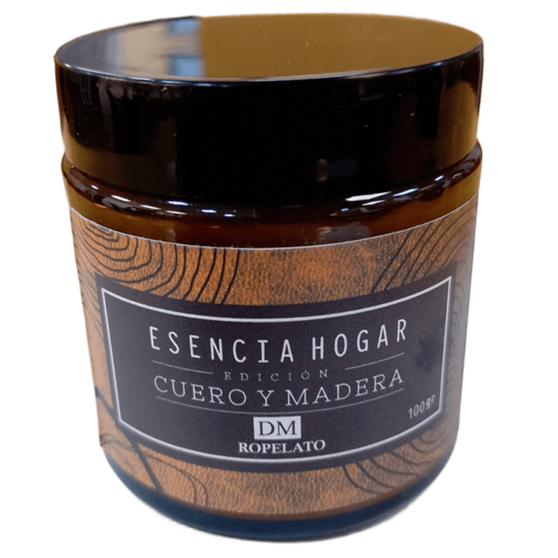 Vela Black premium Cuero y madera 100gr