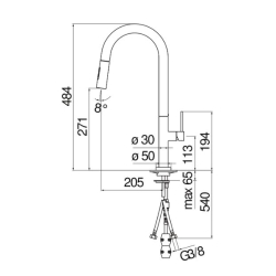 Grifería Nobili Pop monocomando cocina mesada - Cromo