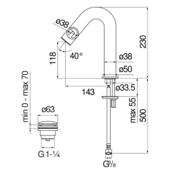 Grifería Nobili Sole monocomando lavatorio - Caffe