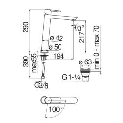 Grifería Nobili Sand monocomando lavatorio alto - Cromo