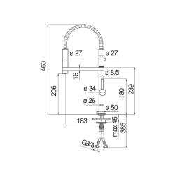 Grifería Nobili Move monocomando cocina mesada - Negra