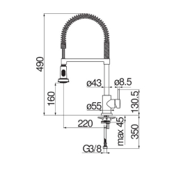 Grifería Nobili Live monocomando cocina mesada - Cromo