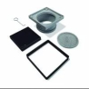 Pileta patio 12x12 110mm - base ABS- tapa de acero inoxidable negro mate atrim