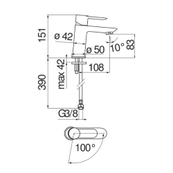 Grifería Nobili Sand monocomando lavatorio - Cromo