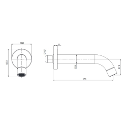 Grifería Nobili Seven monocomando ducha externa - Cromo