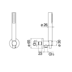 Grifería Nobili ABC monocomando ducha embutida con set de ducha - Cromo