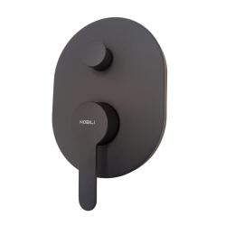 Grifería Nobili ABC monocomando ducha embutida con pico lavapies - Negro