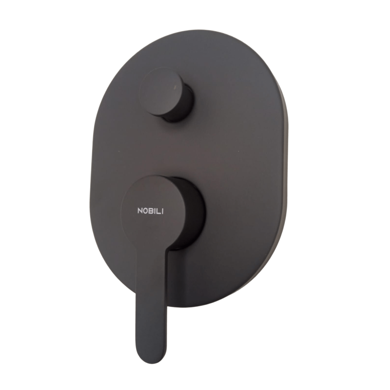 Grifería Nobili ABC monocomando ducha embutida con pico lavapies - Negro