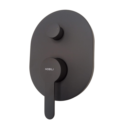 Grifería Nobili ABC monocomando ducha embutida con pico lavapies - Negro