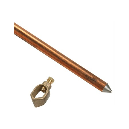 Jabalina cobre/acero 1.5m x 5/8 con toma cable