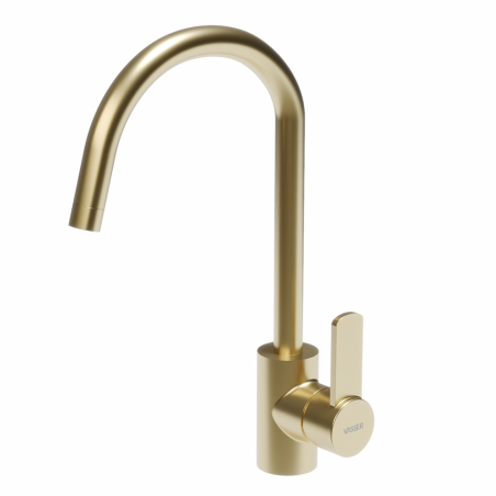 Grifería Vasser Hera monocomando cocina mesada brushed gold